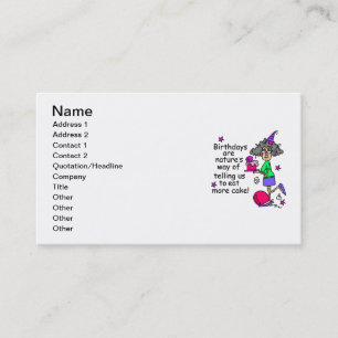 Eat More Cake Birthday Humour Business Card