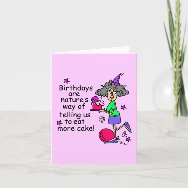 Eat More Cake Birthday Humour Card (Front)