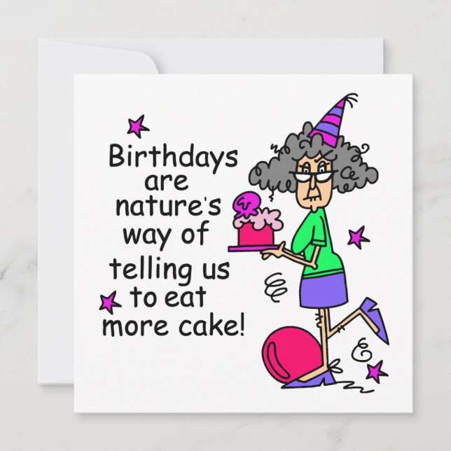 Eat More Cake Birthday Humour Card (Front)