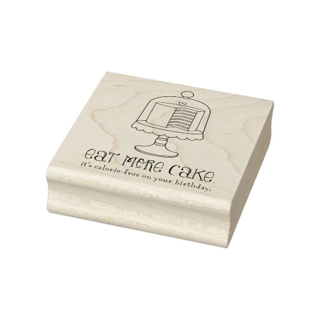 Eat More Cake Birthday Rubber Art Stamp (Stamp)
