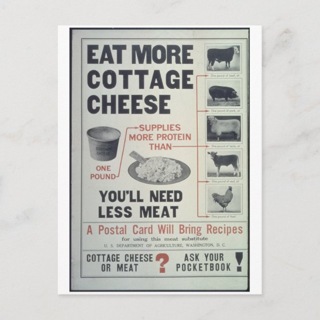 Eat_More_Cottage_Cheese_Propaganda Poster Postcard (Front)
