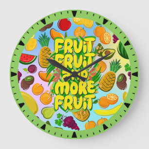 Eat more fruit motivational healthy food yoga large clock