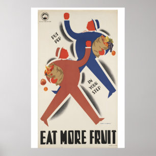 Eat More Fruit Vintage Advertising Poster - Framed