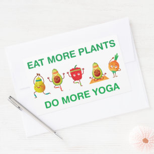 Eat More Plants Do more Yoga Rectangular Sticker