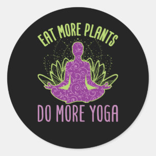 Eat More Plants Do More Yoga Vegan  Classic Round Sticker