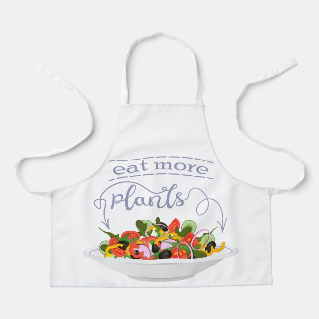 Eat more plants fresh salad motivation lettering apron (Front)