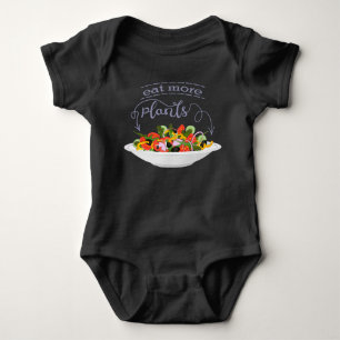 Eat more plants fresh salad motivation lettering baby bodysuit