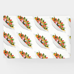 Eat more plants fresh salad motivation lettering banner