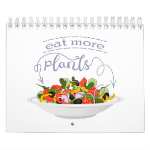 Eat more plants fresh salad motivation lettering calendar