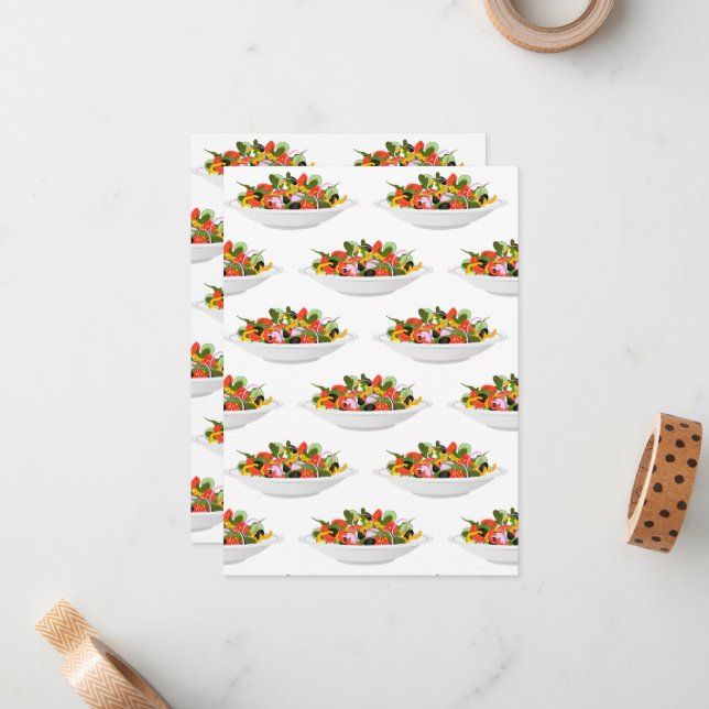 Eat more plants fresh salad motivation lettering card (Front/Back In Situ)