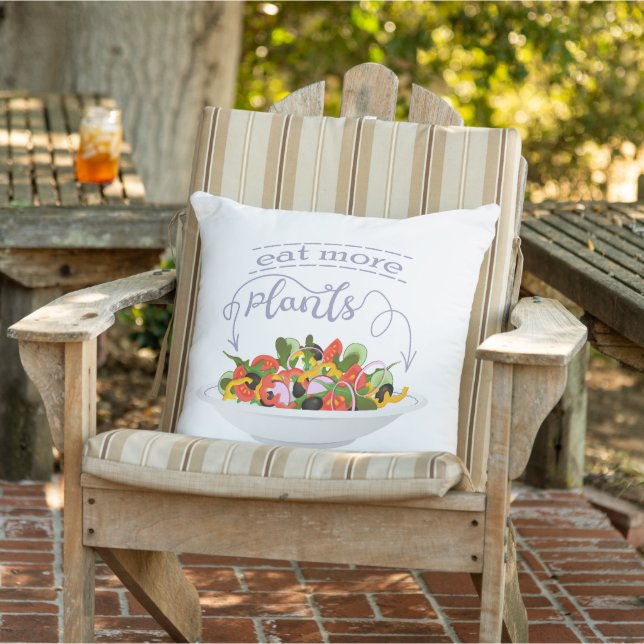 Eat more plants fresh salad motivation lettering cushion (Chair)