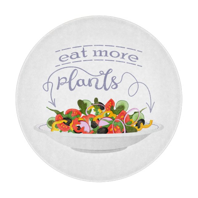 Eat more plants fresh salad motivation lettering cutting board (Front)