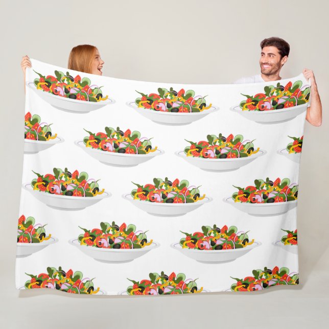 Eat more plants fresh salad motivation lettering fleece blanket (In Situ)
