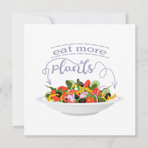 Eat more plants fresh salad motivation lettering invitation
