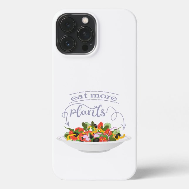 Eat more plants fresh salad motivation lettering iPhone case (Back)