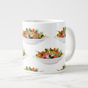Eat more plants fresh salad motivation lettering large coffee mug