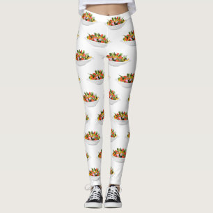 Eat more plants fresh salad motivation lettering leggings