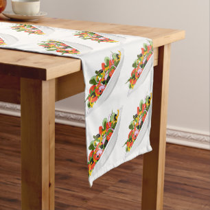 Eat more plants fresh salad motivation lettering long table runner