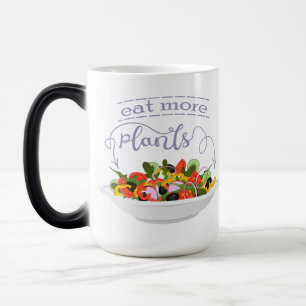 Eat more plants fresh salad motivation lettering magic mug