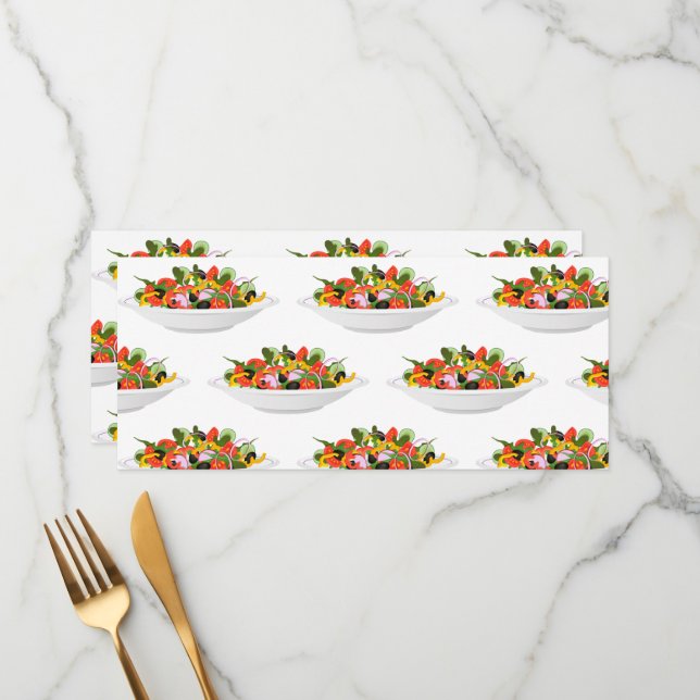 Eat more plants fresh salad motivation lettering menu (Front/Back In Situ)