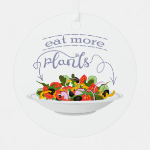 Eat more plants fresh salad motivation lettering metal tree decoration