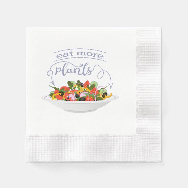 Eat more plants fresh salad motivation lettering napkin (Front)