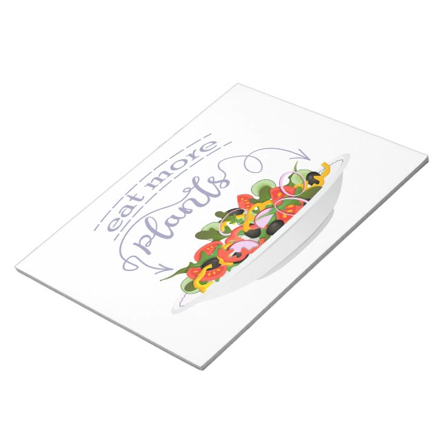 Eat more plants fresh salad motivation lettering notepad (Angled)