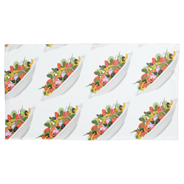 Eat more plants fresh salad motivation lettering pillowcase (Front-Left)