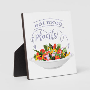 Eat more plants fresh salad motivation lettering plaque
