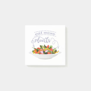 Eat more plants fresh salad motivation lettering post-it notes
