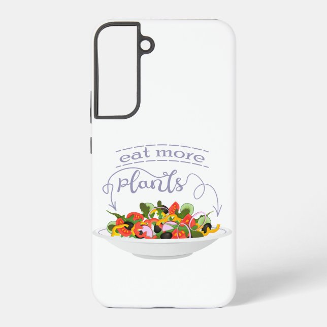 Eat more plants fresh salad motivation lettering samsung galaxy s22+ case (Back)