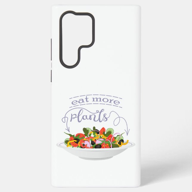 Eat more plants fresh salad motivation lettering samsung galaxy s22 ultra case (Back)