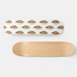 Eat more plants fresh salad motivation lettering skateboard