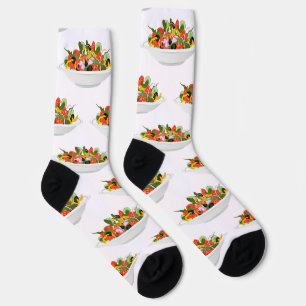 Eat more plants fresh salad motivation lettering socks