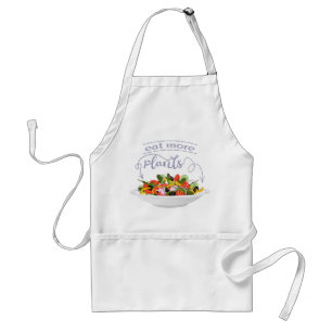 Eat more plants fresh salad motivation lettering standard apron