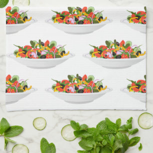 Eat more plants fresh salad motivation lettering tea towel