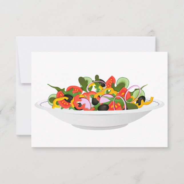 Eat more plants fresh salad motivation lettering thank you card (Front)