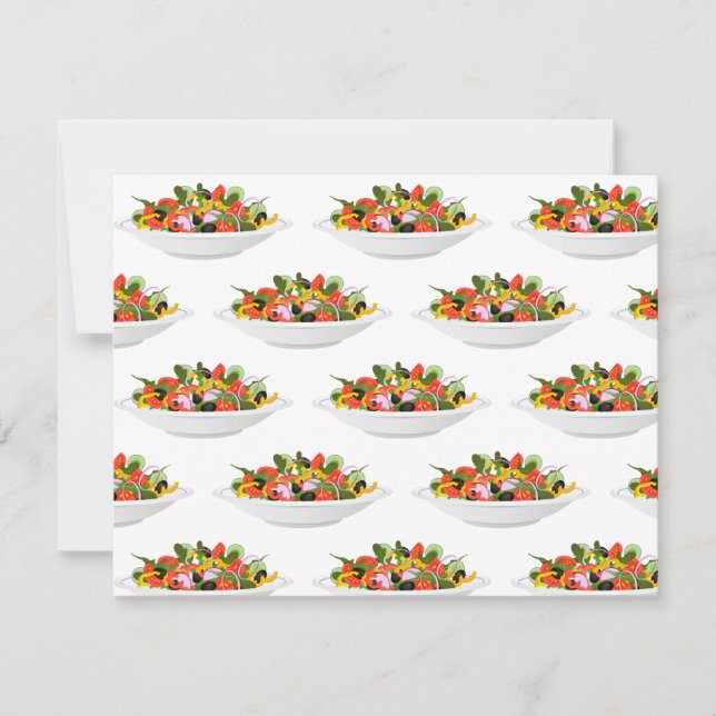 Eat more plants fresh salad motivation lettering thank you card (Front)