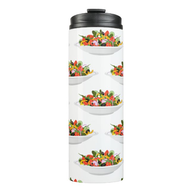 Eat more plants fresh salad motivation lettering thermal tumbler (Front)