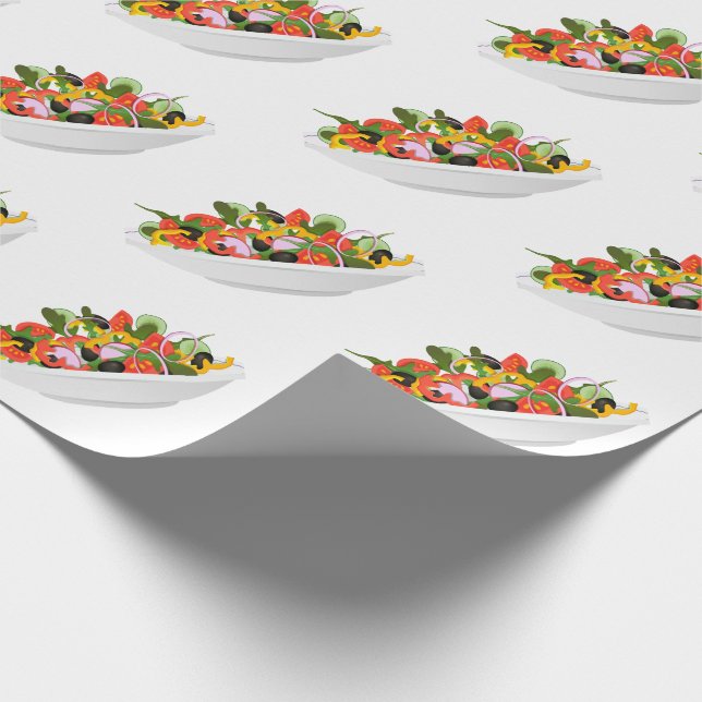 Eat more plants fresh salad motivation lettering wrapping paper (Corner)