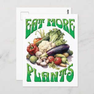 Eat More Plants Vegetarian Postcard