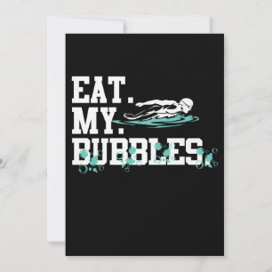 Eat My Bubbles Funny Swimming Gift Swim Design Holiday Card