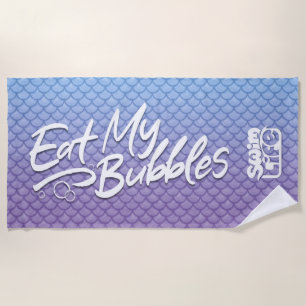 "Eat My Bubbles" Swim Life Blue/Purple Scales Beach Towel