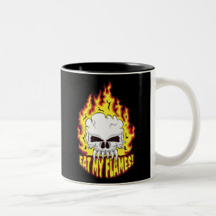 Eat My Flames Skull Two-Tone Coffee Mug