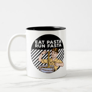 Eat Pasta Run Fasta Two-Tone Coffee Mug