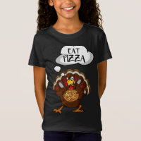 Eat Pizza Funny Thanksgiving Vegan Kids Adult Turk