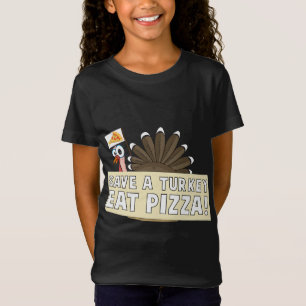 Eat Pizza Funny Vegetarian cute Christmas turkey 2 T-Shirt