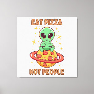 Eat pizza not people canvas print