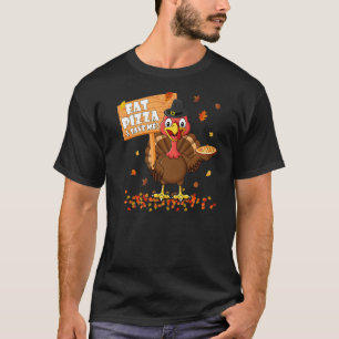 Eat Pizza & Save Turkey Adult Vegan Kids Thanksgiv T-Shirt