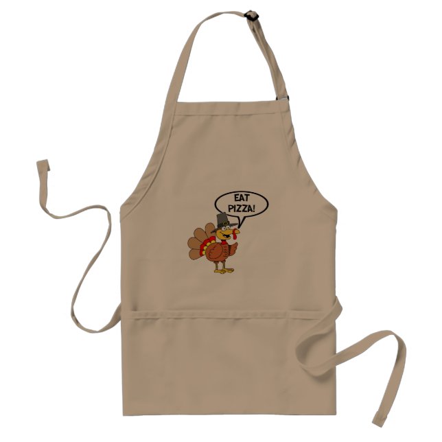 Eat Pizza Thanksgiving Turkey Cartoon Standard Apron (Front)